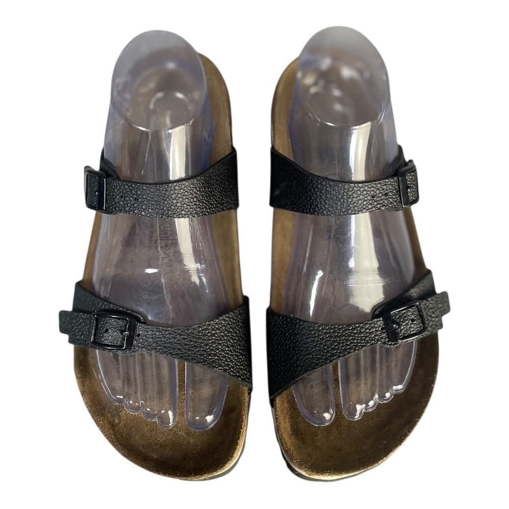 Birki’s By Birkenstock Women’s Tahiti Black Leather Double Strap Sandals Size-8 - Picture 10 of 10